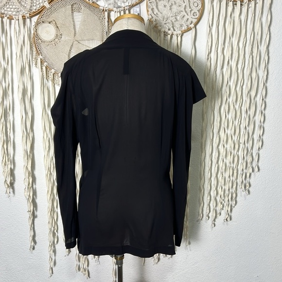 Calliope Black Sheer Silk Cut Out Jacket Size Large - Picture 6 of 10